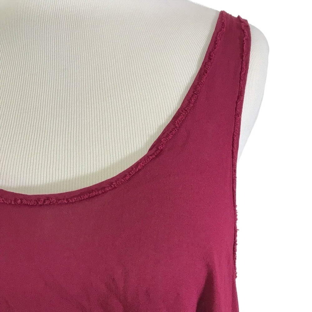 Intimately Free People Burgundy Trapeze Hem Hi Low Swing Tank Lace Size Medium - Picture 6 of 10
